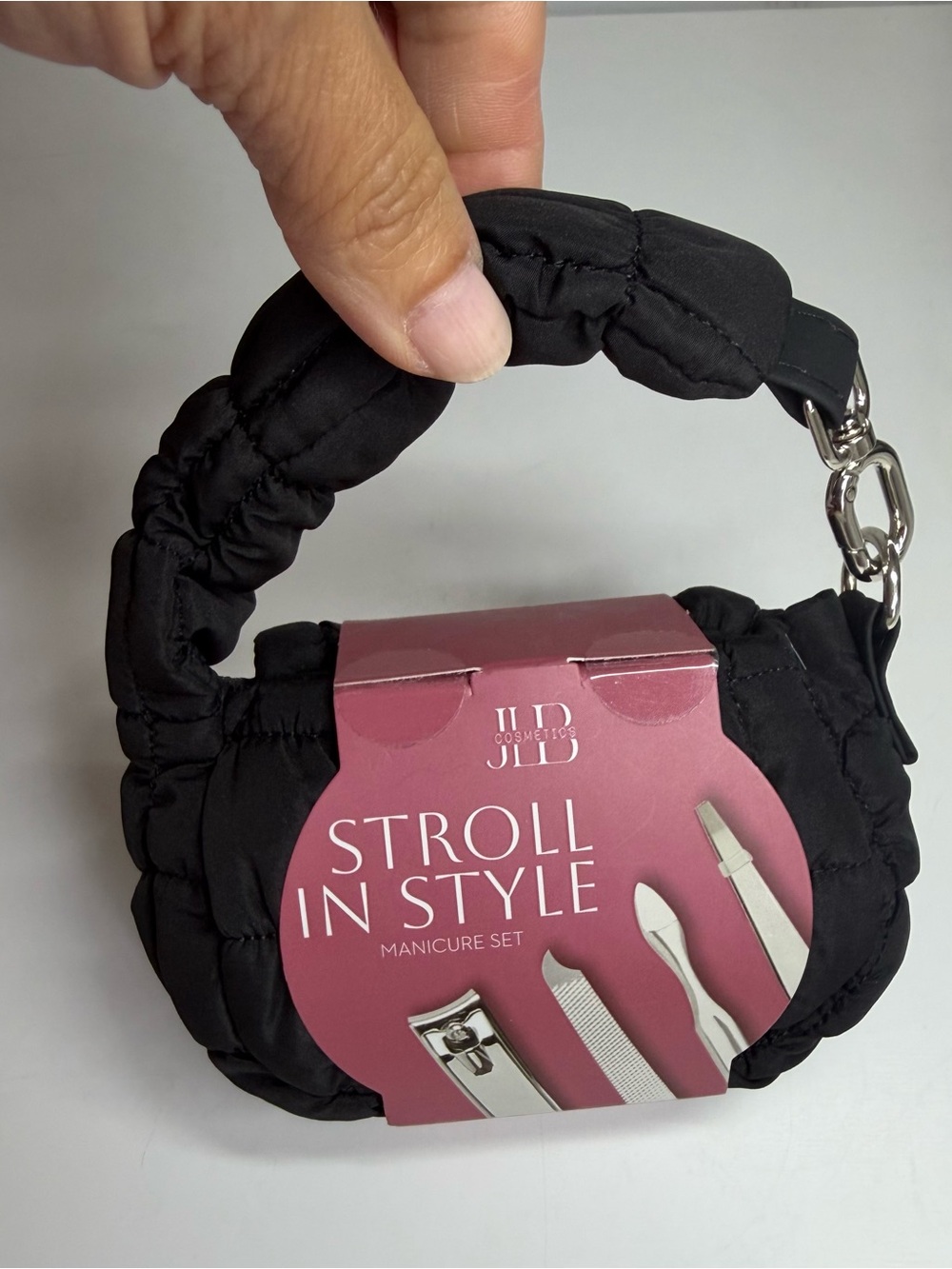 Stroll in Style Black Women's Handbag with Manicure Set